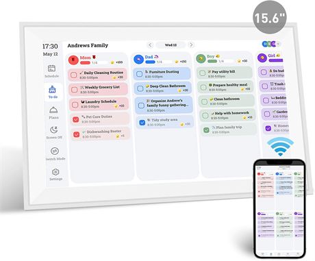 15.6" Smart Digital Calendar White