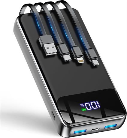 40000mAh Power Bank 22.5W Fast Charging 6 Outputs LED Display