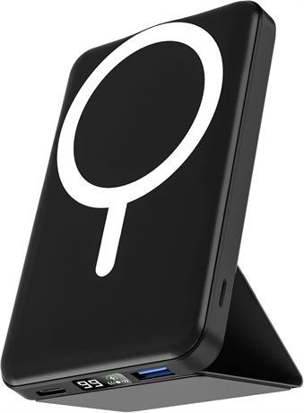 podoru MagSafe Battery Pack 10000mAh Magnetic Power Bank 22.5W PD Black