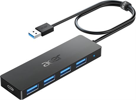 Hub USB Acer 3.0 ultra fin 4 ports avec câble type C 2FT pour PC portable