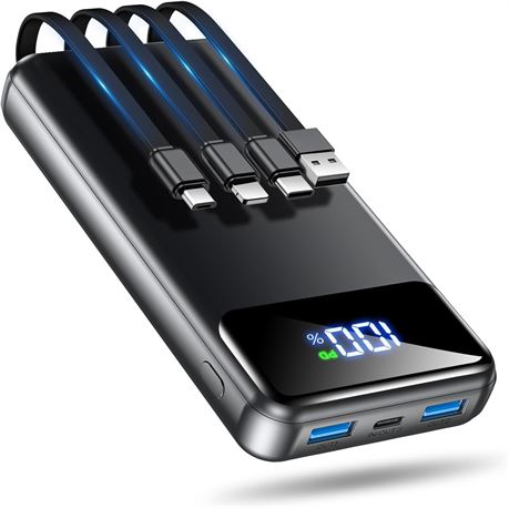 Portable Charger with built in cables 40,000mah