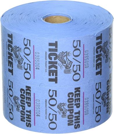 Rouleau 1000 Billets Raffle 50/50 Indiana Ticket Company Bleu