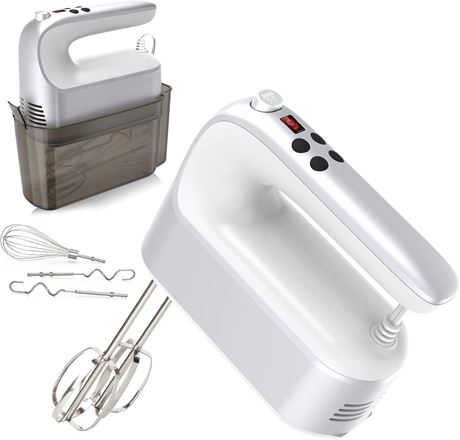 Yomelo 9-Speed Digital Hand Mixer – 400W, 5 Attachments