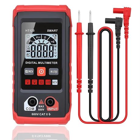 HT123 Digital Multimeter Auto-Ranging Smart Voltage Tester Red