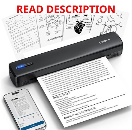 Imprimante Thermique POLONO D810 A4 Bluetooth Sans Encre Noire
