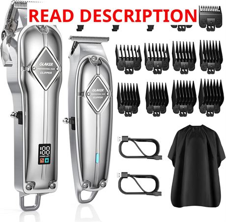 GLAKER Ensemble de tondeuses et taille-haies Tondeuse pro cheveux sans fil