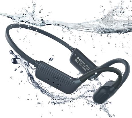 MONODEAL IP68 Waterproof Bone Sound Headphones BT 5.4, 32GB MP3, Open-Ear