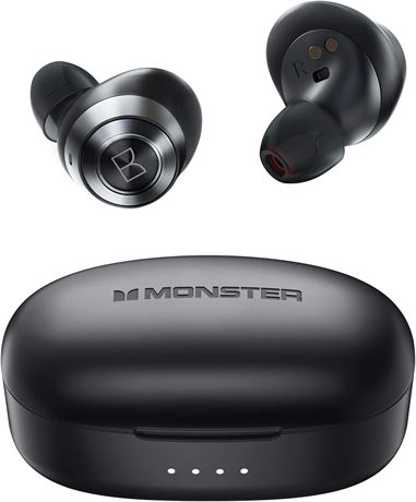 Monster Achieve 100 AirLinks Wireless Earbuds with USB-C Case, BT 5.0, Mic