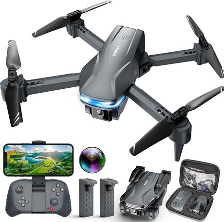 Drones with Camera 1080P Foldable Drone with Case, Takeoff, 360  Flip