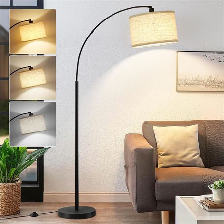 71" Arc Floor Lamp with Adjustable Head, Pedal, 9W Bulb Included