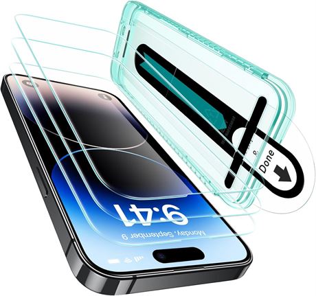 ESR iPhone 14 Pro Screen Protector, 3-Pack, 9H, HD Clear