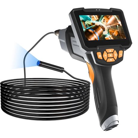 1080P Borescope Inspection Camera 4.3" Screen Waterproof 16.5ft Cable
