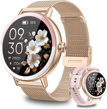 KEEPONFIT Womens Smartwatch, Android/iPhone, IP68 Waterproof Fitness Tracker