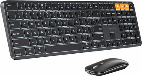 ProtoArc KM100-A Backlit Bluetooth Keyboard and Mouse for Mac, Multi-Device