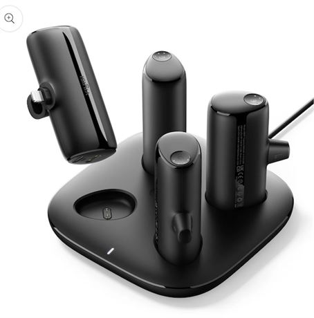 Charger Station Kit for iPhone: 5000mAh Portable Charger with Magnetic Dock