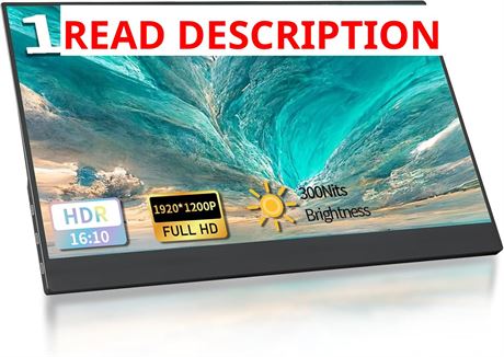 14" Portable Monitor 1920x1200 FHD USB-C HDMI IPS 16:10 Black