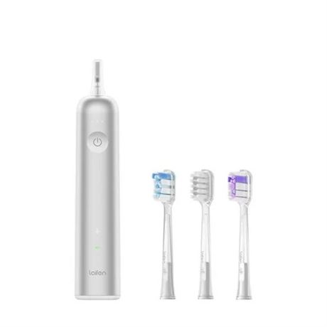 Laifen Wave Sonic Electric Toothbrush 3 Heads IPX7 Magnetic Rechargeable Silver