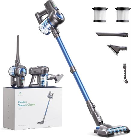 Greenote Cordless Vacuum Cleaner, 22KPa Suction, 190W Brushless, 6-in-1 Stick