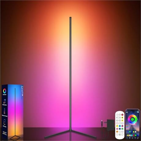 Tyute LED Corner Lamp, RGB Ambient Floor Lamp with Remote & Music Sync