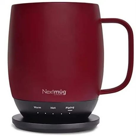 Nextmug Tasse Café Auto-Chauffante 414ml, Contrôle Température Bordeaux