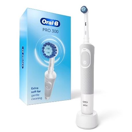 Oral-B Pro 300 Electric Toothbrush with 1 Brush Head - Rechargeable - White