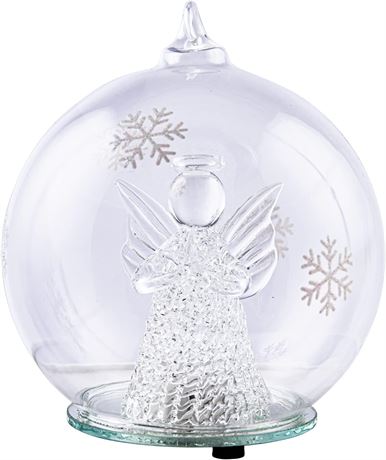 Boule de neige ange LED changeante déco Noël sans liquide
