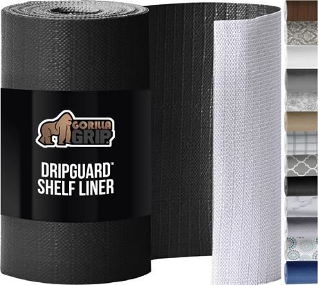 Gorilla Grip DripGuard Drawer & Shelf Liner, Non-Adhesive, 17.5x10, Black