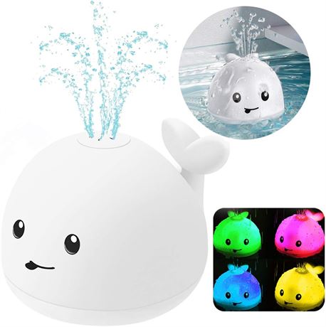 Bath Toys Whale Light Up Spray Water Squirt Pool Toy for Toddlers
