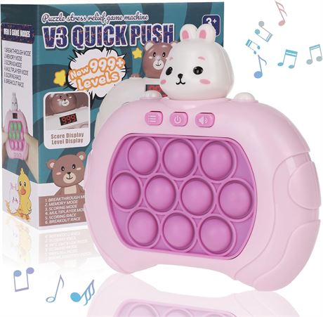 Jeu Rapide Pop It Fidget Toys Enfants Rose Lapin Antistress