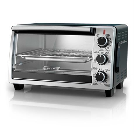 Black+Decker 6-Slot Stainless Convection Toaster Oven, Silver