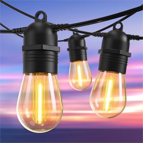 Quntis 101ft 30+2 Bulbs String Lights, Waterproof, Connectable, Warm White