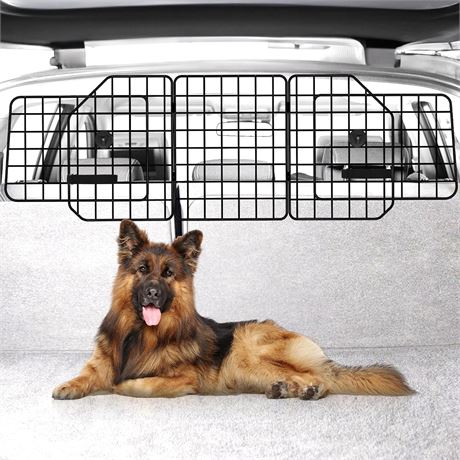 Barrière voiture chien HAITRAL ajustable grille acier universelle noire robuste