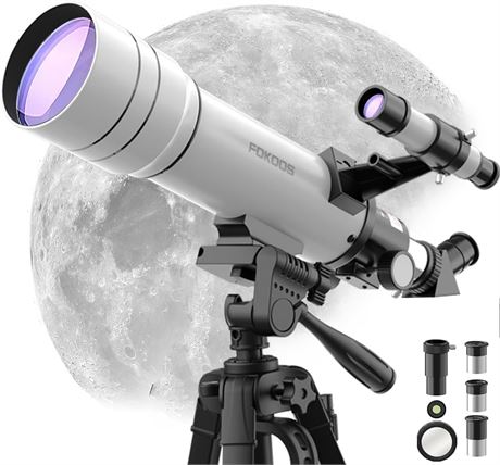Telescope for Adults and Kids, 70mm Aperture, 400mm, 20X-333X, Tripod