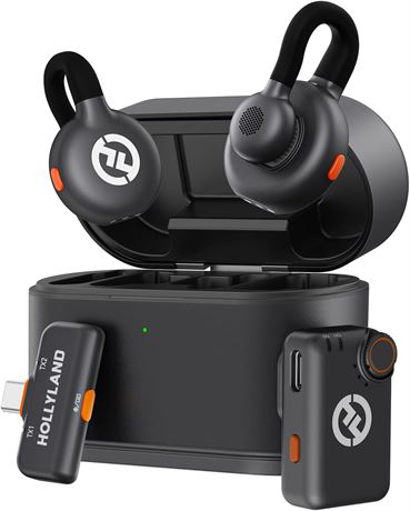 Hollyland Lark M2S Mini Combo Wireless Mic for Camera/Phone, 300m Range