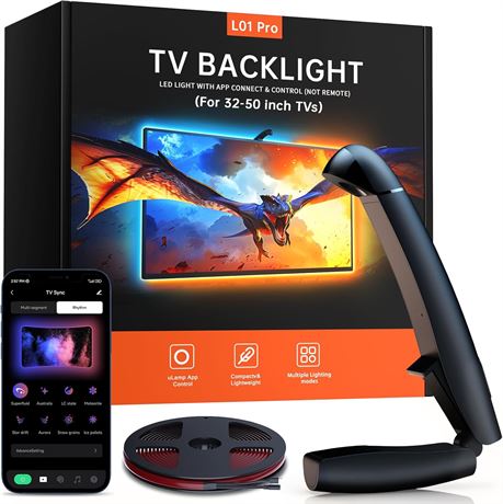 TV LED Backlight 11.5ft Cuttable Lights for 32-50in TVs/PC Monitors, App