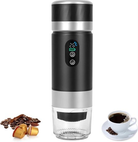 Nano Cafeti re Portable Espresso, Caf  Moulu, Capsule NS, Noir