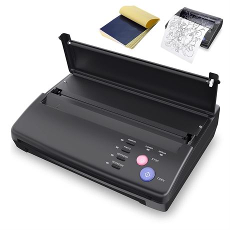 TATELF Tattoo Stencil Machine Thermal Copier with 20 Transfer Paper (Black)