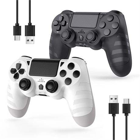 DYONDER 2-Pack Wireless Controllers for PS4 & PC   1000mAh, 6-Axis, Audio Jack