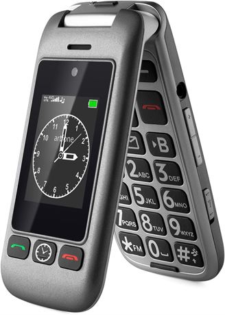 4G Unlocked Senior Flip Phone: Easy Use, SOS Button, Camera, Black