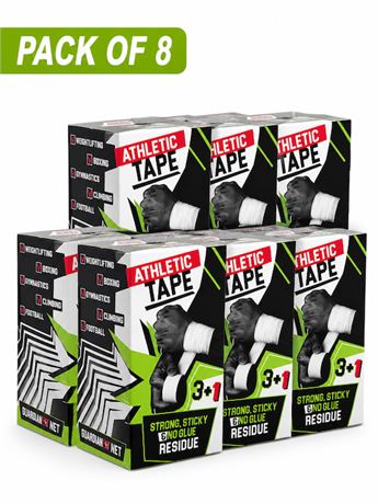 White Athletic Tape with Extra Finger Tape 3+1 Set Easy-Tear No Residue