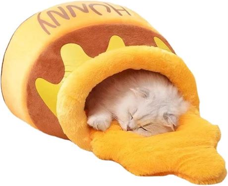 Honey Pot Memory Foam Cat Bed with Removable Cushion, Washable for Small Cats