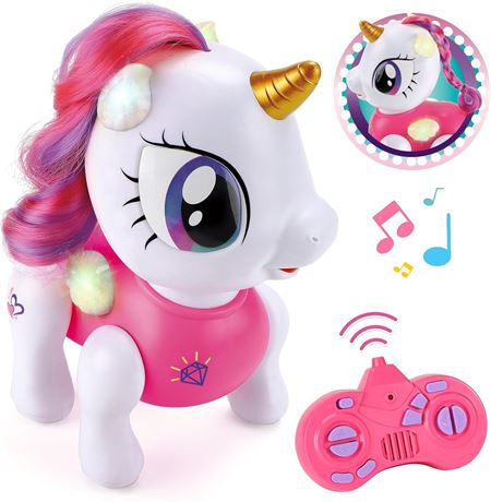 PETNEY Robot Pet Toy, Voice, Touch, Rechargeable, Pink