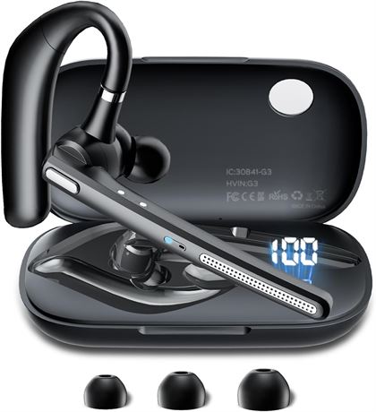 COTOE Bluetooth Headphones V5.3 500mAh Charging Box Noise Cancel Mic Black