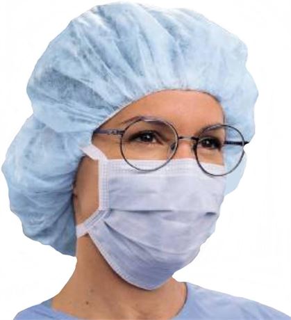 Halyard Fog-Free Pleated Face Masks Blue Box of 50 Disposable Medical Masks
