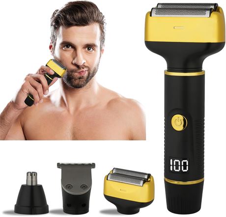 Beanify 3-in-1 Electric Razor for Men/Women, Waterproof, LED, Cordless