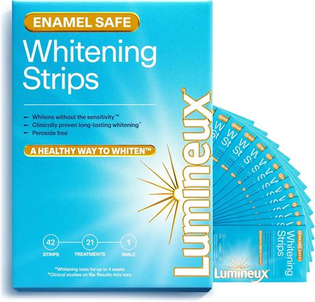 Lumineux Whitening Strips, 21 Treatments, Peroxide-Free, Enamel Safe