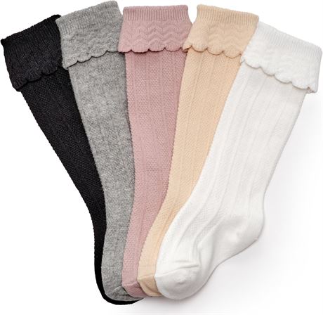 Chaussettes hautes bébé fille CozyWay, 3/6 paires, nœuds, volants