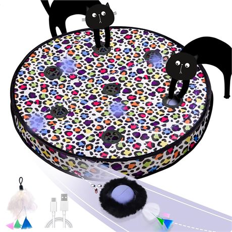 Jouet chat ORSDA balle automatique interactive sonore tapis souris 7 trous
