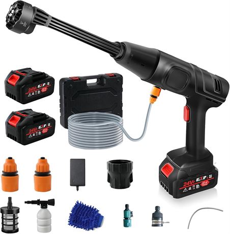 Nettoyeur haute pression sans fil 652 PSI, kit 6-en-1, tuyau 6 m