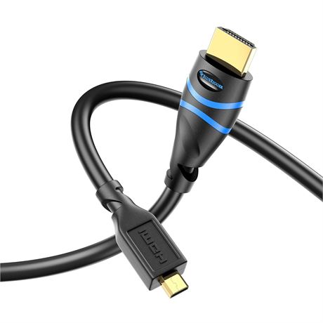 BlueRigger Micro HDMI to HDMI Cable 10ft, 4K@60Hz HDR, Male-Male, 18Gbps